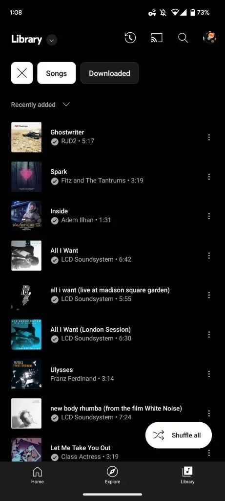 youtube music library tab redesign screenshots 1 - YouTube Music gets library redesign for Android and iOS