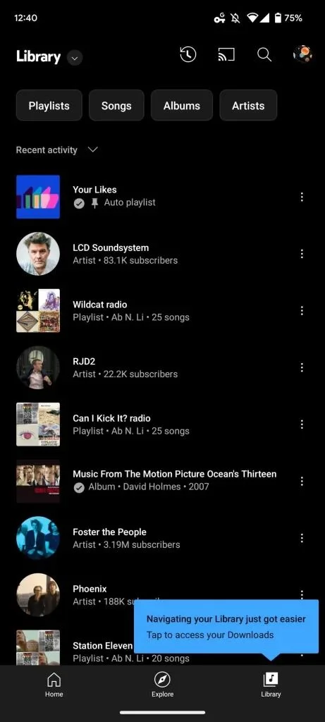 youtube music library tab redesign screenshots 3 - YouTube Music gets library redesign for Android and iOS